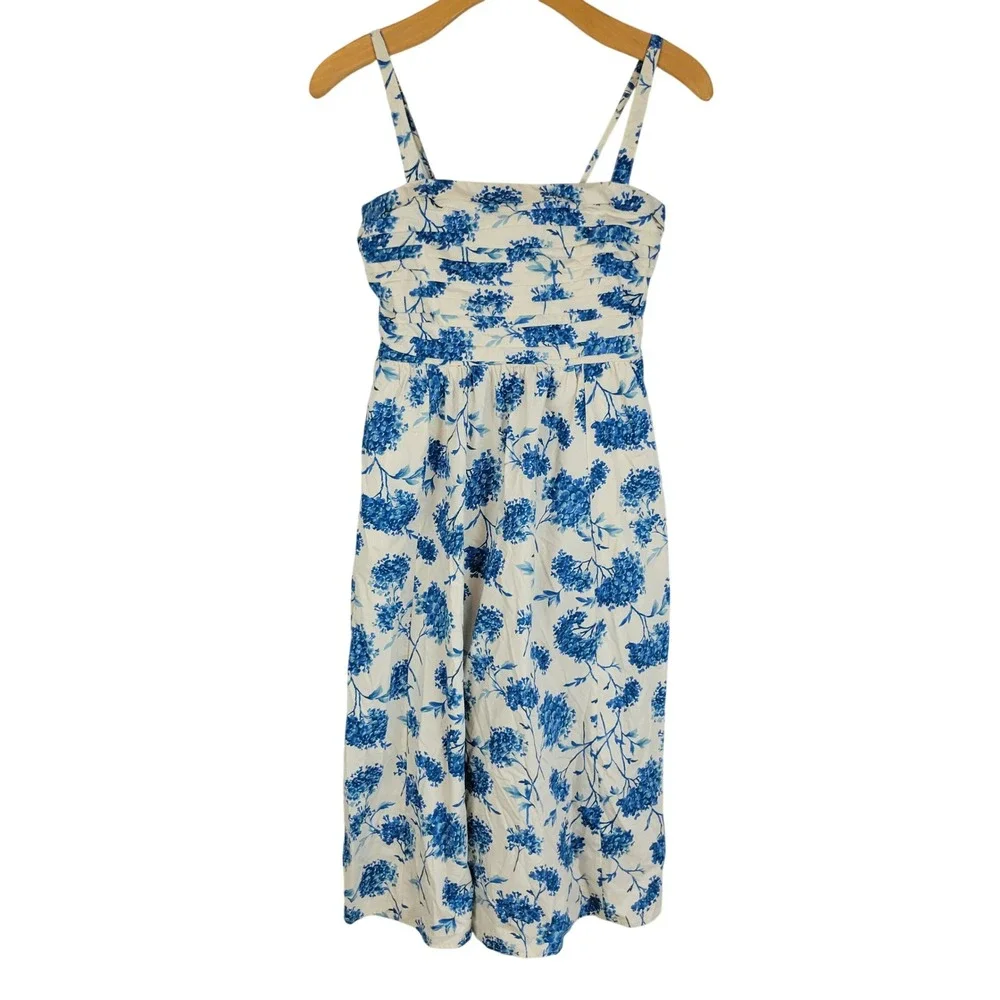 Abercrombie and Fitch Emerson Poplin Wide Strap Midi Dress Size Medium Floral